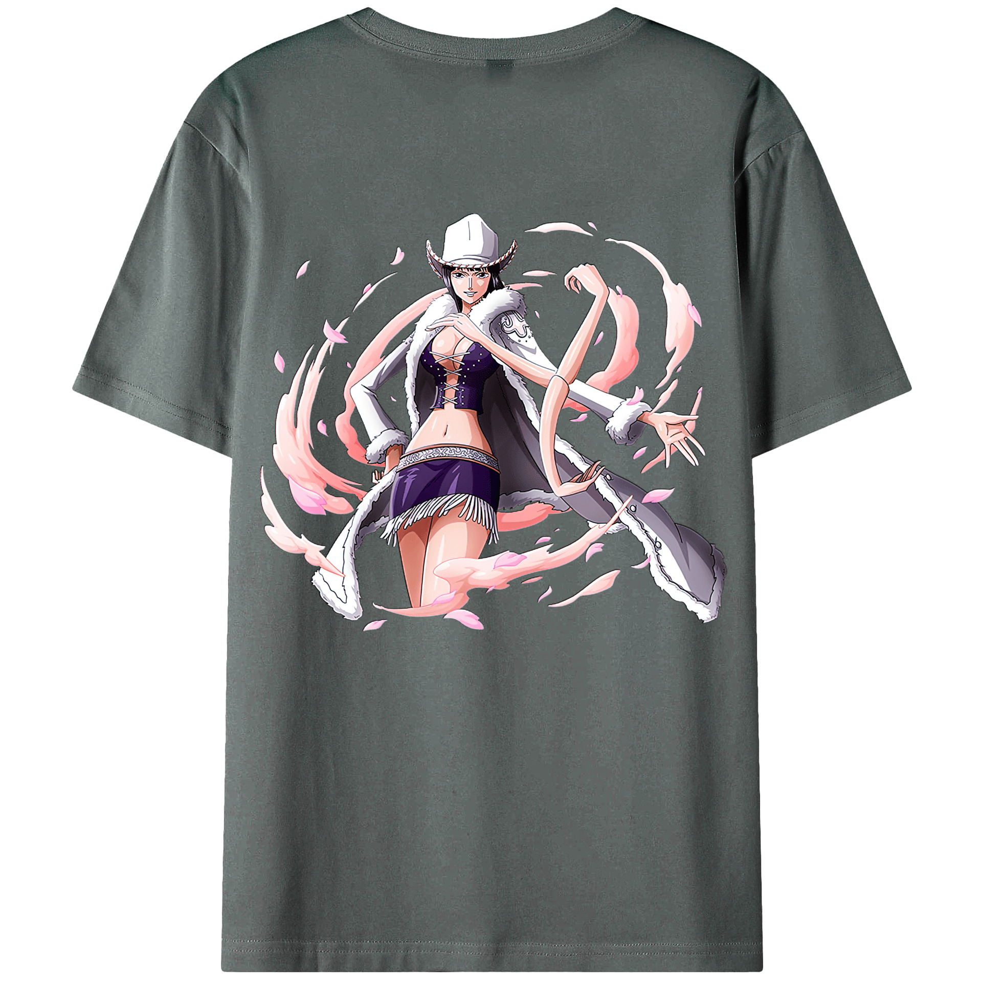 ワンピース ニコ・ロビン ONE PIECE Nico Robin 綿100％ メンズ半袖Tシャツ（バックプリント） 通気性